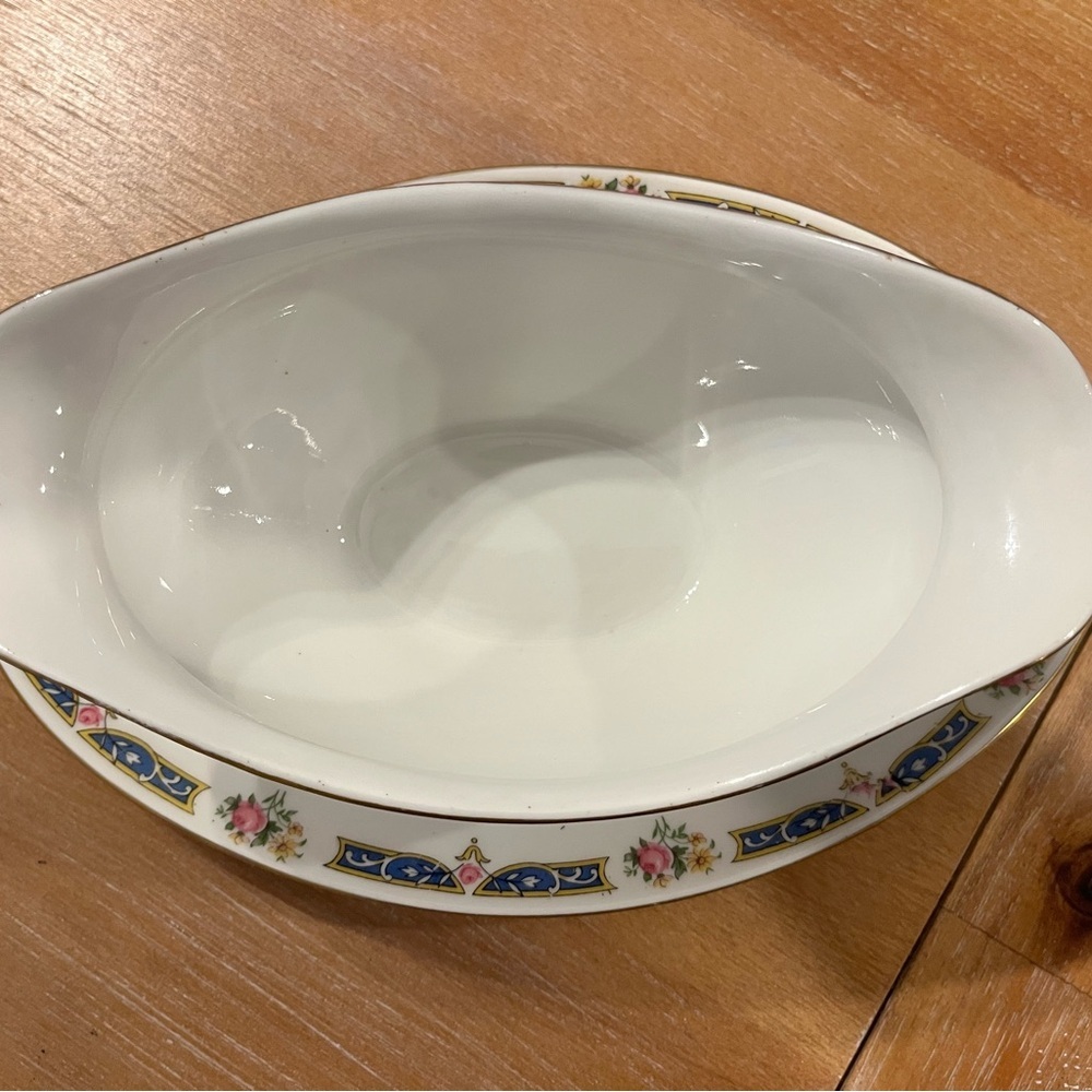 Antique T&V Limoges France Porcelain Gravy Boat Att’d Underplate Longchamps Rose - Picture 3 of 7